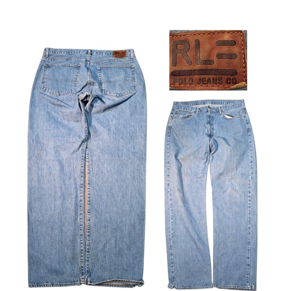 Vintage Y2K Baggy Polo Ralph Lauren Denim Jeans (38x34)